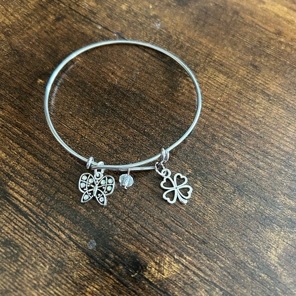 Silver Charm Bangle Bracelet‎